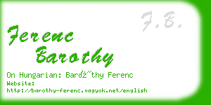 ferenc barothy business card